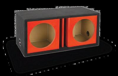 Atrend ZV12D-RED Dual 12 Inch Vented Chambered Kandy Red Subwoofer Box