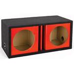 Atrend ZV15D-RED Dual 15 Inch Vented Chambered Kandy Red Subwoofer Box