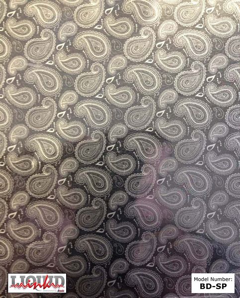 Atrend Liquid Ink BD-SP Silver Paisley Bandana Custom Hydro Graphics