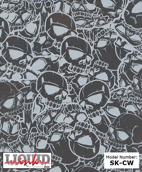 Atrend Liquid Ink SK-CW Crushed White Skulls Custom Hydro Graphics