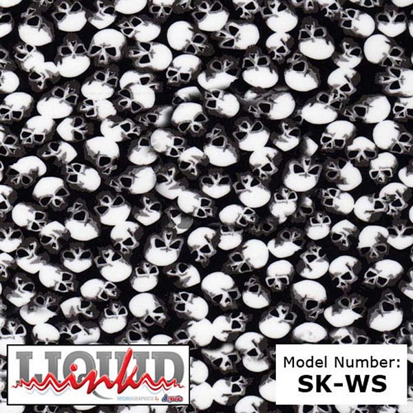 Atrend Liquid Ink SK-WS White Skulls Custom Hydro Graphics
