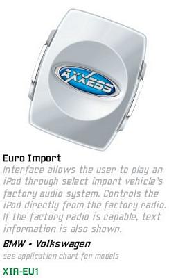 Axxess XIA-EU1 IPOD/XM/Aux in Interface for Import Vehicles