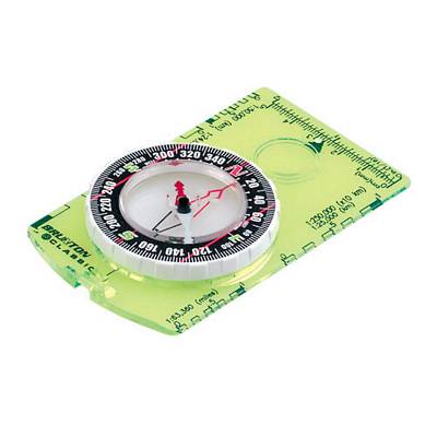 BRUNTON 8010G optic green compass baseplate and tool-free declination adjustment with MAGNIFIER