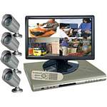 Clover BUN1970 19 Inch DVR Package with TFT Widescreen Monitor, IP Addressable 4-Channel DVR and 4 Cameras
