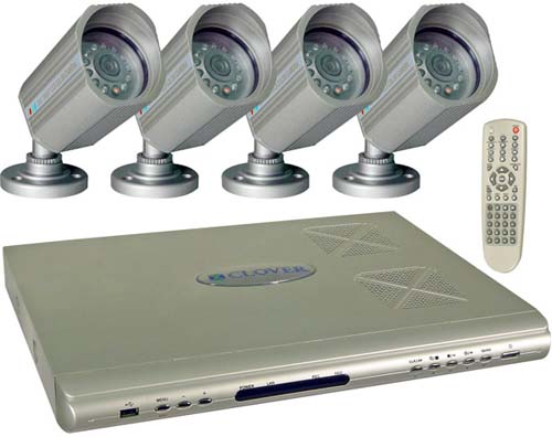 Clover BUN4770 IP-Ready 4 Channel 320 GB DVR Package With 4 Cameras