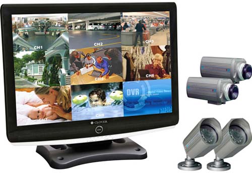 Clover LCD-2284DVR 22 Inch Color TFT LCD With Built-In 8-Channel DVR And 4 Cameras