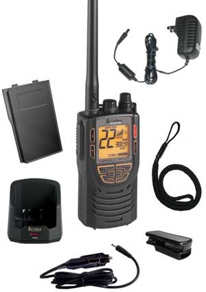 Cobra MR-HH425LI VP Marine Professional Series VHF Radio, VHF & GMRS combined in one unit, Submersible, Selectable Power Output 1,3 or 5 watts, 5 watt