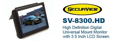 Crimestopper SecurView SV-8300.HD Universal 3 1/2  Digital Color Monitor with Multi Mount Bracket