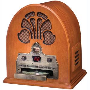 CROSLEY RADIO CR32CD AM/FM Woodgrain Cathedral Radio with CD Player