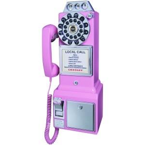 CROSLEY RADIO CR56-PI 1950S CLASSIC PAY PHONE- PINK