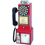 CROSLEY RADIO CR56-BK 1950S CLASSIC PAY PHONE Red