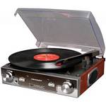 CROSLEY RADIO CR6005A-MA 3-Speed Tech Turntable Aux Input and Output WoodGrain