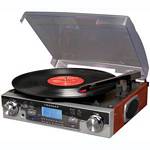 CROSLEY RADIO CR6007A-MA 3 Speed Tech Turntable with USB/SD Card Recorder woodgrain
