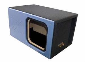 Atrend 12SXK-P - 12 Kicker Solo X Subwoofer Box - 1 MDF All Around - Bracing-Custom Face - Heavy Duty Terminal BLUE