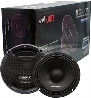 Orion CM655DC Cobalt 6.5 250W RMS Midrange Speakers With Grills 1000W Max 4 Ohm PAIR