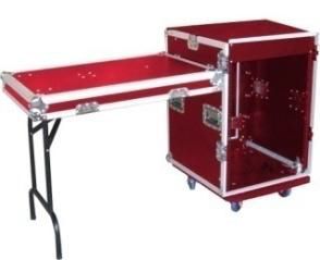 MR DJ CASE-6000 Red Portable Rack & Coffin Workstation Case 1 Sided