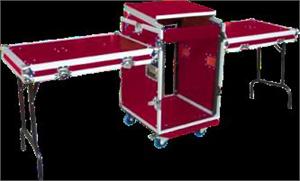 MR DJ CASE-7000 RED Portable Rack & Coffin Workstation Case 2 Sided