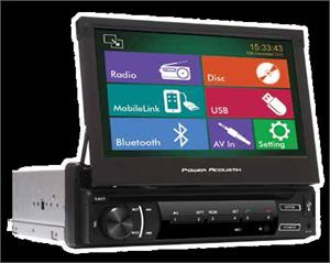 Power Acoustik PD-720HB Mobile 8 Single DIN Flip Up 7 LCD / DVD AV Receiver with Mobile Link MHL Input / SD / USB and Bluetooth 2.0 + A2DP