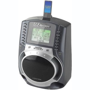 EMERSON SD512 PORTABLE SECURE DIGITAL CARD KARAOKE PLAYER WITH 3 Inch LYRIC SCREEN & 100 SONGS
