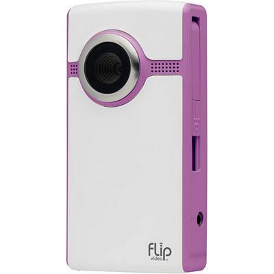 Flip Video U1120P White And Pink Flip Ultra 2nd Generation Camcorder With 4GB Memory And 2 Inch LCD 