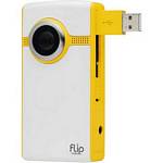 Flip Video U1120Y Yellow And White Flip Ultra 2nd Generation Camcorder With 4GB Memory And 2 Inch LCD 