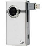Flip Video U2120W White And Chrome Flip UltraHD Camcorder With 8GB Memory And 2 Inch LCD