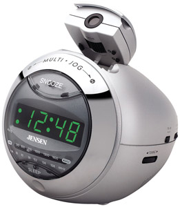 Jensen JCR222 Clock Radio with Time Projection