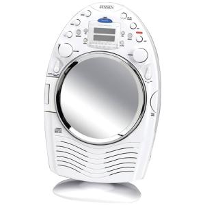Jensen JCR-540 AM/FM Stereo Shower Radio & CD Player with Fog Resistant Mirror