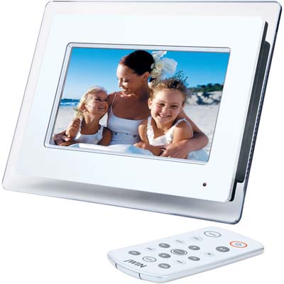 JWin JP147 7 Inch Digital Photo Frame With Built-In MP3 Player