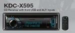 Kenwood Excelon KDC-X595 USB/MP3/CD RECEIVER W/FRONT USB AND AUX