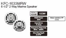 Kenwood KFC-1633MRW 6 1/2 Inch 2 WAY MARINE SPEAKER 100 WATTS