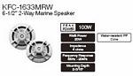 Kenwood KFC-1633MRW 6 1/2 Inch 2 WAY MARINE SPEAKER 100 WATTS