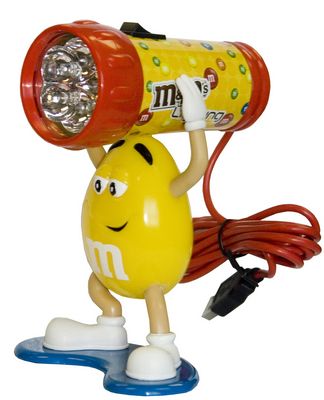 M&M M8CL1 YELLOW USB DESK LAMP USB POWERED M&M CHARACTER