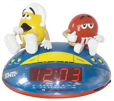 M&M M8CR1RB REFURB BLUE CLOCK RADIO ALARM AM FM RED YELLOW
