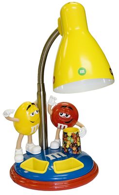 M&M M8DL1 DESK LAMP YELLOW  GOOSE STYLE NECK RED YELLOW