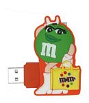 M&M M9MD1 USB2GB MEMORY FLASH DR GREEN M&M SHOPPING CHARACTE