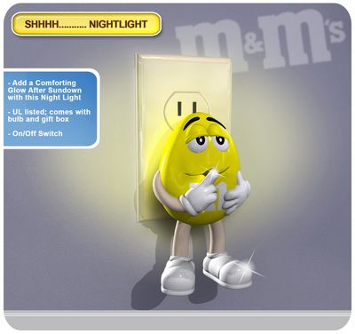 M&M M9NL1 NIGHT LIGHT YELLOW SHHHH M&M STYLE CHARACTER
