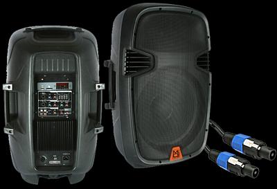 MR DJ PBX-2610PKG 2-15 Inch 2000W Portable Passive Full Range Speakers with LCD Screen for USB/SD Control Pr