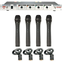 Nady 401X-QUAD-HT/A/B Four-Channel Professional VHF Wireless Hand-Held Microphone System