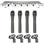 Nady 401X-QUAD-HT/A/B Four-Channel Professional VHF Wireless Hand-Held Microphone System