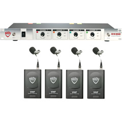 Nady 401X-QUAD-LT/A/B Four-Channel Professional VHF Wireless Lavalier Microphone System