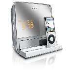 Philips DC190 Dual Alarm Clock Radio With Flip-Down iPod Dock