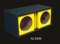 Atrend 12DVR-YELLOW Dual 12 Inch Vented Carbon Colors Subwoofer Box