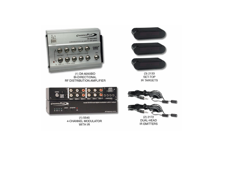 Channel Plus 5558-BID 4-Channel RF Distribution Kit with Bidirectional Amp