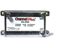 Channel Plus DA-520A 20dB Bi-directional RF Amplifier