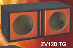 Atrend ZV12D-TG Dual 12 Inch Vented Chambered Kandy Tangerine Subwoofer Box