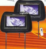Power Acoustik HD-7BK 2 Pre-Installed Universal Headrests with 7 Inch Monitors 