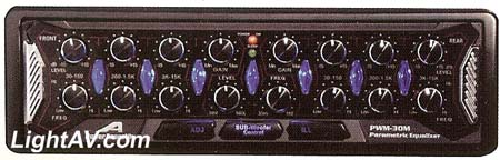 Power Acoustik PWM-30M 6 Band DIN mount motorized parametric equilizer