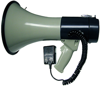 Amplivox S602M Piezo Dynamic Megaphone with DETACHABLE COIL-CORDED MIC, BUILT IN SIREN & WHISTLE, UP TO 1760 YARDS (1 MILE) SOUND COVERAGE