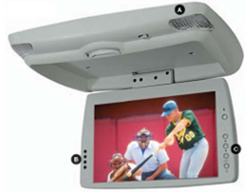Myron Davis AK1102WGY 10.2 Inch Flip Down TFT/LCD Monitor /Surface Mount  Gray